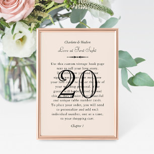 Número de Mesa de Boda de Cita de Amor Elegante