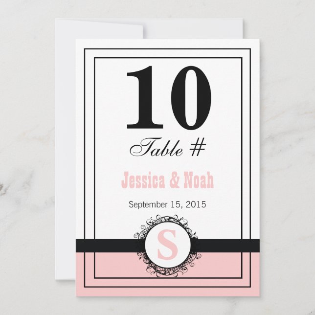 Número de mesa de boda de damasco floral antiguo (Anverso)