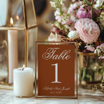 Número de mesa de boda de dinero viejo naranja que<br><div class="desc">Números de mesa de boda elegantes y sofisticados de color blanco y naranja quemado de dinero viejo. Como puede ver,  cuenta con un fondo de dinero viejo oxidado con escritura blanca que coincide con todo el conjunto.</div>