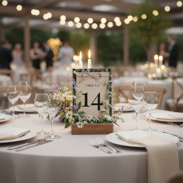 Número de Mesa de Boda de Flor Silvestre Rústica