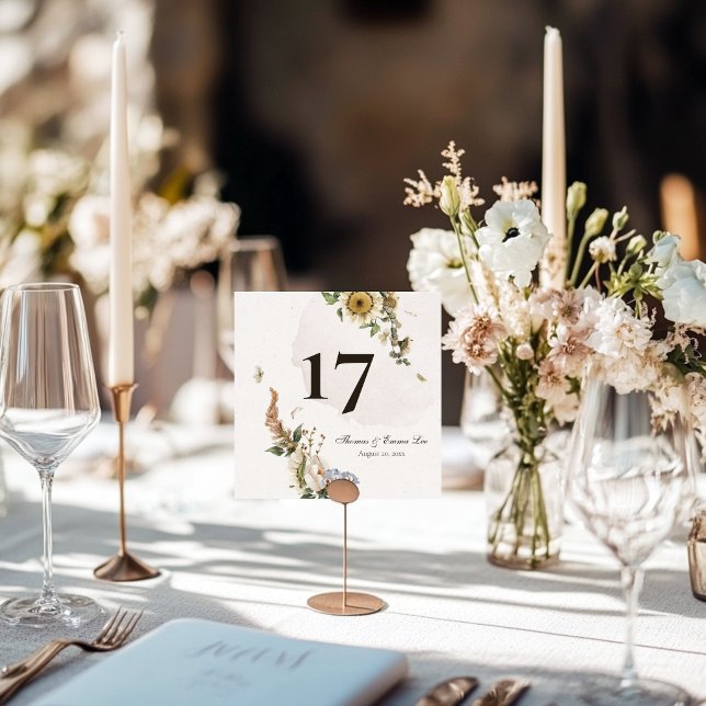 Número de mesa de boda de flores secas de verano i (Subido por el creador)