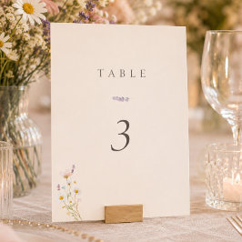 Número de mesa de boda de flores silvestres bohemi