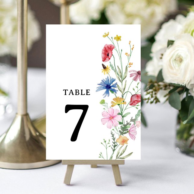 Número de mesa de boda de flores silvestres elegan (Subido por el creador)