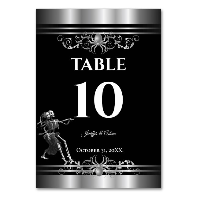 Número de mesa de boda de Halloween gótico oscuro (Anverso)