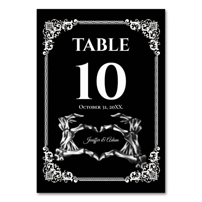 Número de mesa de boda de Halloween gótico oscuro (Anverso)