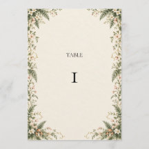Número de mesa de boda de helecho del bosque encan