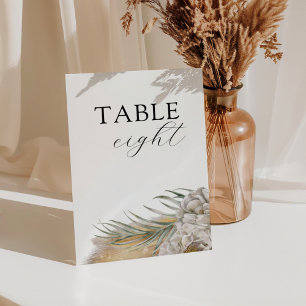 Número de mesa de boda de hierba de Pampas Boho