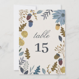 Número de mesa de boda de hojas de otoño rústicas