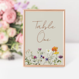 Número de mesa de boda de jardín de flores silvest