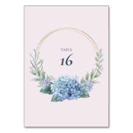 Número de mesa de boda de jardín de Hortensia Azul