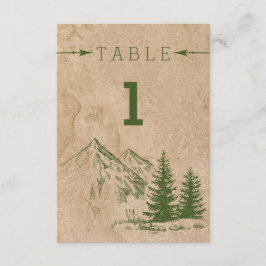 Número de mesa de boda de la cordillera montañosa 