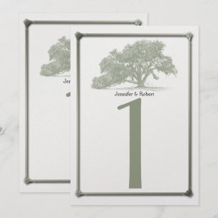 Número de Mesa de Boda de la Plantación de Robles