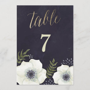 Número de mesa de Boda de las flores nocturnas de