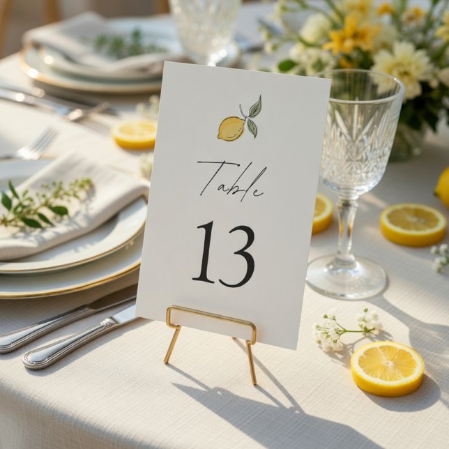 Número de Mesa de Boda de Limón | Boda en la Costa (Subido por el creador)