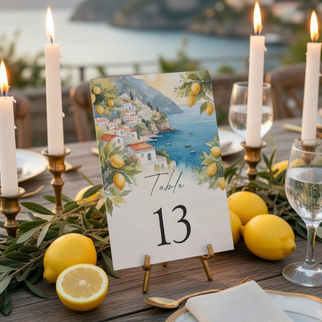 Número de Mesa de Boda de Limón de la Costa de Ama (Subido por el creador)