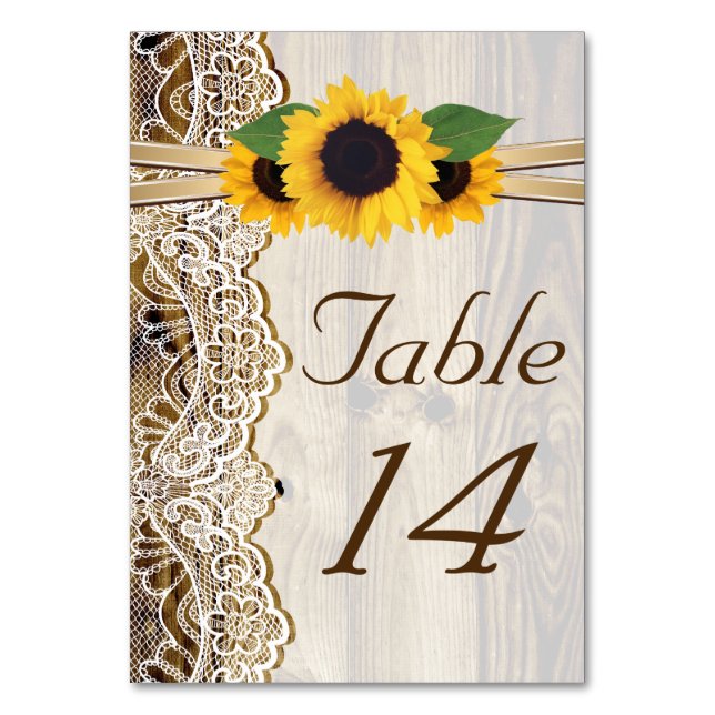 Número de mesa de boda de madera de encaje y giras (Anverso)