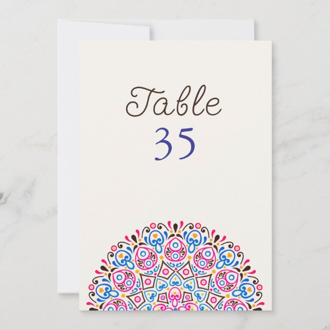 Número de mesa de boda de mandala Art Déco clásico (Anverso)