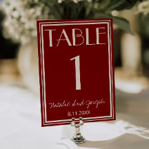 Número de mesa de boda de marfil de Borgoña de din