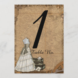 Número de Mesa de Boda de Novia Vintage Steampunk
