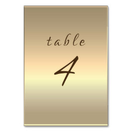 Número de mesa de boda de oro elegante