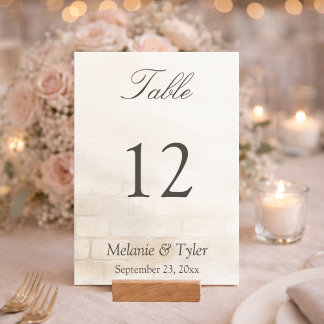 Número de mesa de boda de piedra elegante