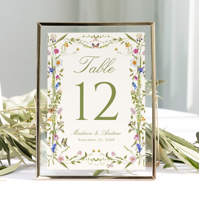Número de mesa de boda de prado de flores silvestr (Subido por el creador)
