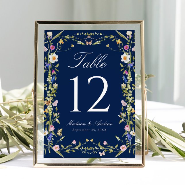 Número de mesa de boda de prado de flores silvestr (Subido por el creador)