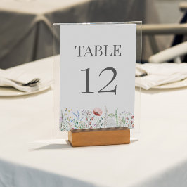 Número de Mesa de Boda de Prado de Flores Silvestr