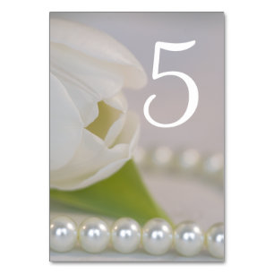 Número de Mesa de Boda de Primavera Tulipán Blanco