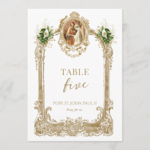 Número de mesa de boda de Santo Católico 