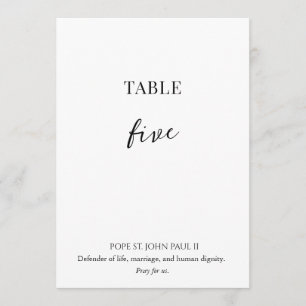 Número de mesa de boda de santo católico 