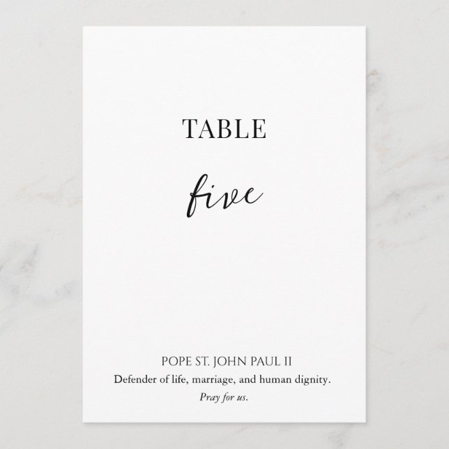 Número de mesa de boda de santo católico  (Anverso)