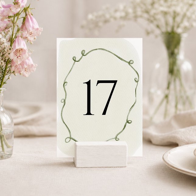 Número de mesa de boda de vid verde botánico de be (Subido por el creador)