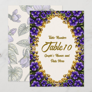 Número de mesa de boda de violeta azul de Illinois