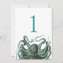 Número de Mesa de Boda del Acuario Verde del Pulpo