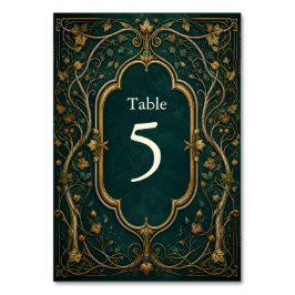Número de mesa de boda del bosque encantado