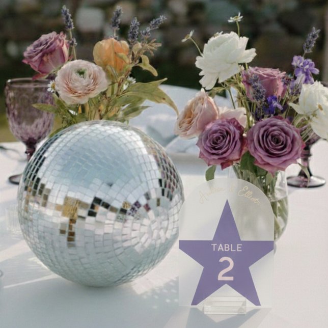 Número de mesa de boda disco pastel retro (Subido por el creador)