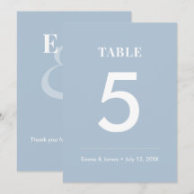 Número de mesa de boda Dusty Blue Ampersand | Mode