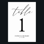 Número de mesa de boda elegante<br><div class="desc">Una simple y elegante tarjeta de número de mesa con caligrafía. 
____________________________________________________________ 
Nota: Necesita cambiar el número de mesa en cada tarjeta una a la vez. Después de crear un número,  agréguelo a la tarjeta y luego vuelva a repetir el proceso para cada número que desee.
______________________________________________</div>