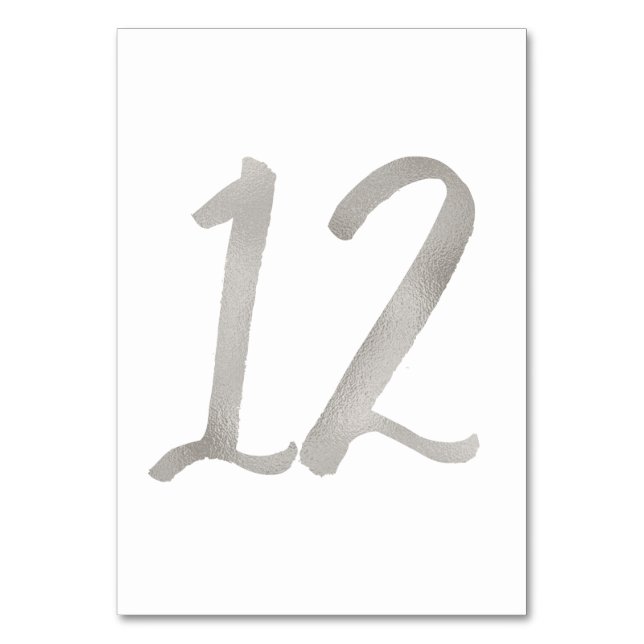 Número de mesa de boda elegante con lámina de plat (Reverso)