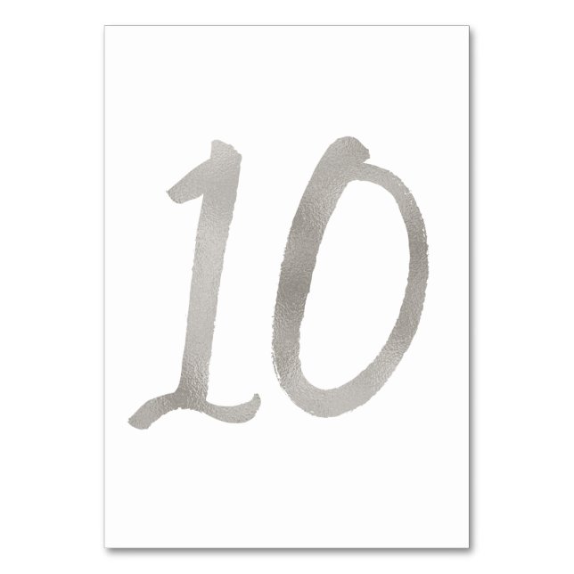 Número de mesa de boda elegante con lámina de plat (Reverso)
