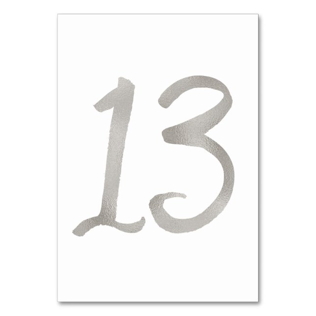 Número de mesa de boda elegante con lámina de plat (Reverso)