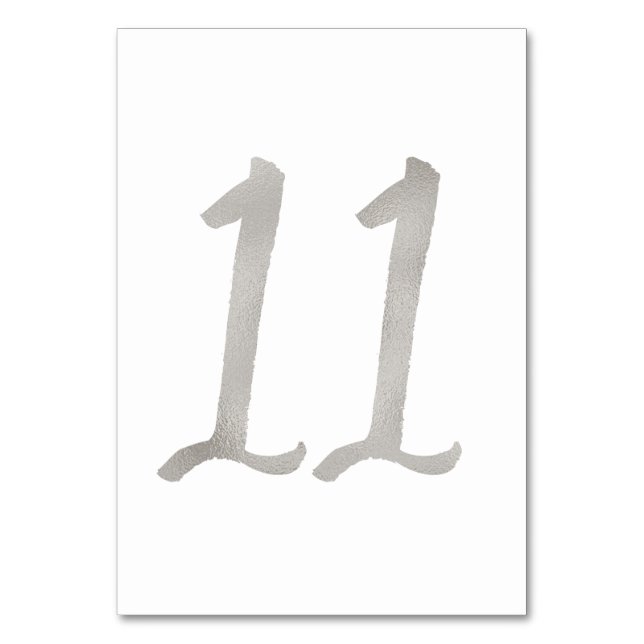 Número de mesa de boda elegante con lámina de plat (Reverso)