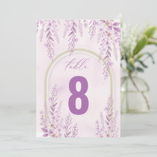 Número de Mesa de Boda Elegante de Tono Rosa Lavan
