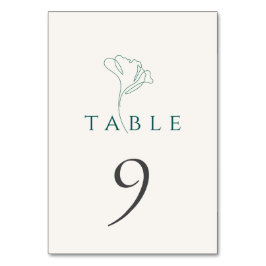 Número de mesa de boda elegante minimalista esmera