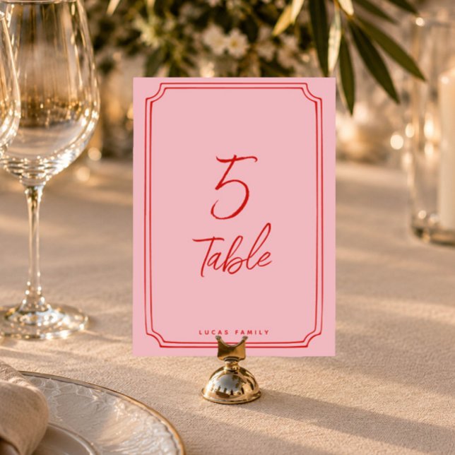 Número de mesa de boda elegante simple a mano (Subido por el creador)