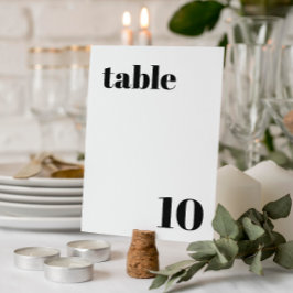 Número de mesa de boda elegante y moderno