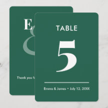 Número de mesa de boda Emerald Ampersand