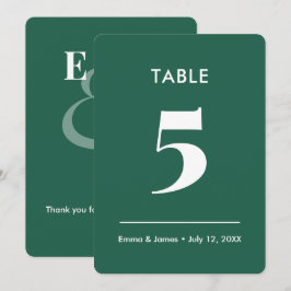 Número de mesa de boda Emerald Ampersand