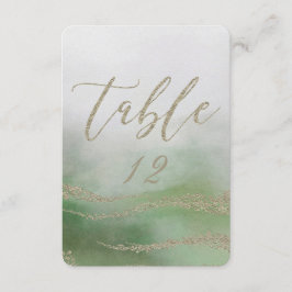 Número de mesa de boda en acuarela elegante entre